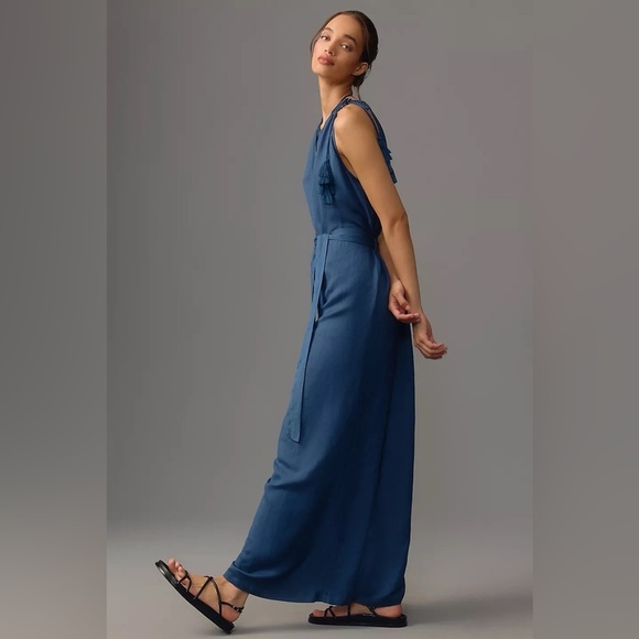 NWT Anthropologie Corey Lynn Calter Sleevless Linen Tassel Jumpsuit L/XL - Picture 7 of 7